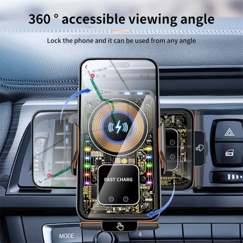 F1 autós Qi töltő és tartó szellőzőrácsra