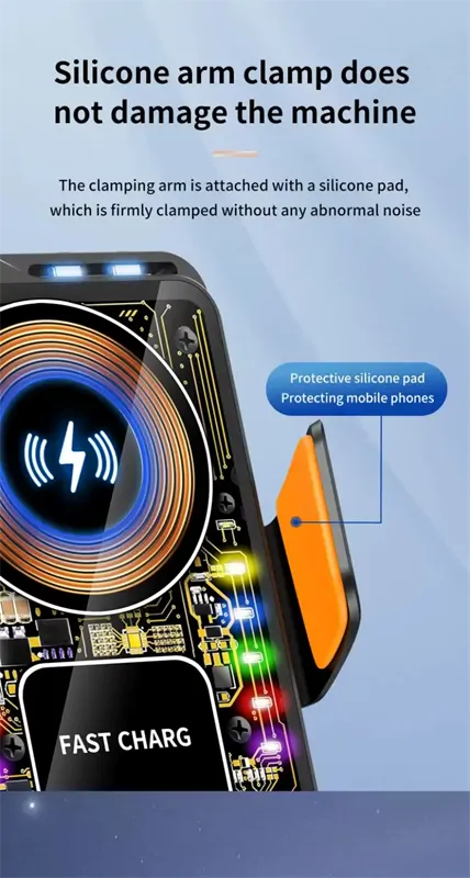 F1 autós Qi töltő és tartó szellőzőrácsra