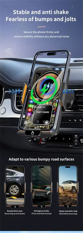 F1 autós Qi töltő és tartó szellőzőrácsra