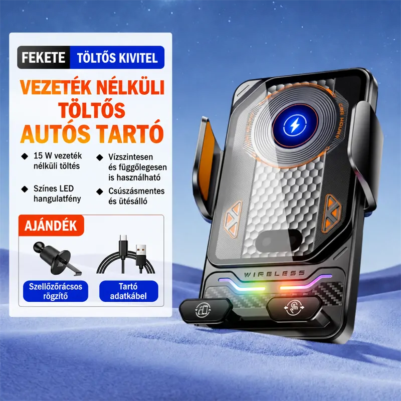 F6 Vezeték nélküli autós tartó és töltő